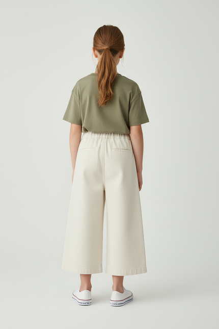 Pantalon Beige Ample Coton Droit Enfant - vue 2