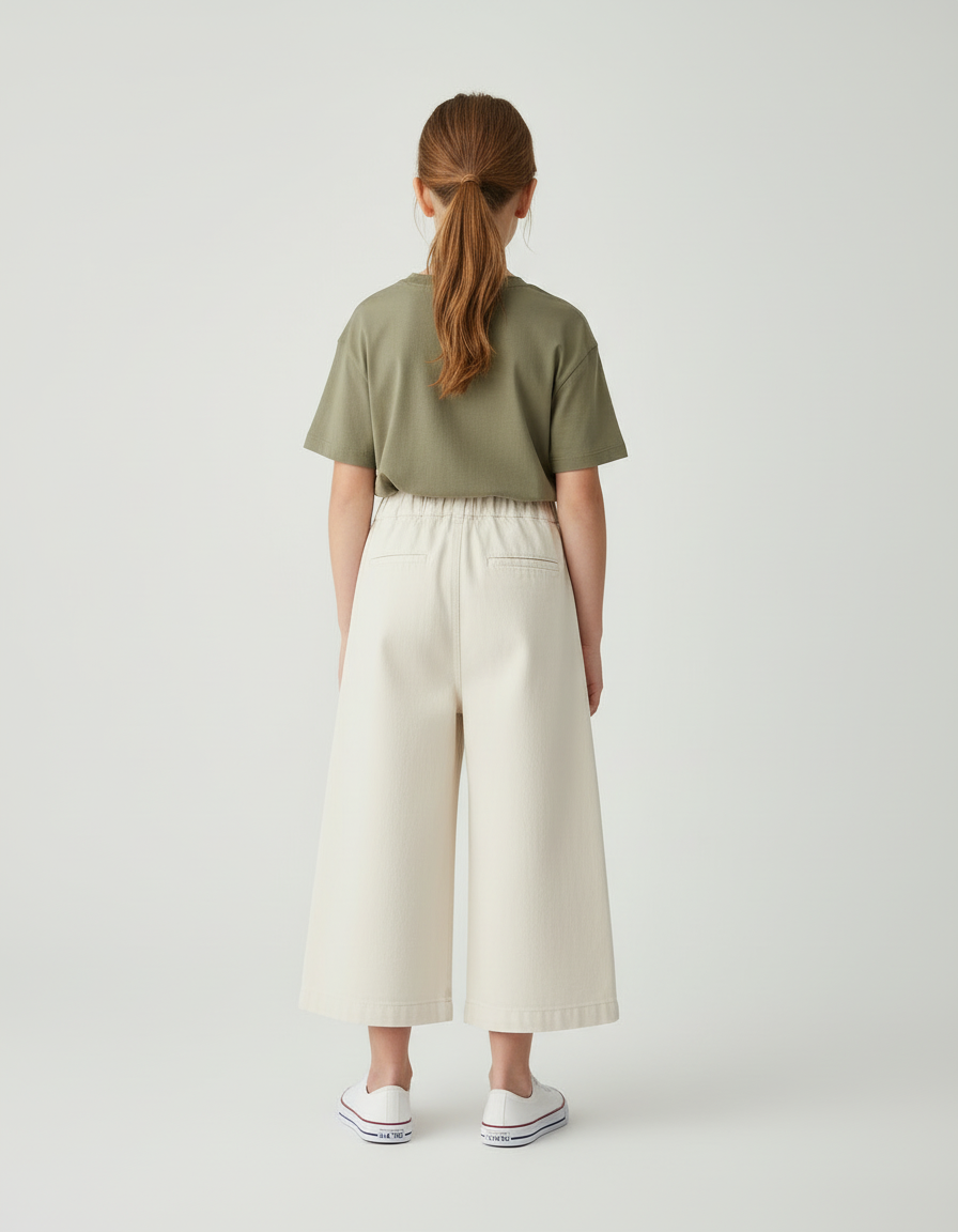 Pantalon Beige Ample Coton Droit Enfant - vue 2