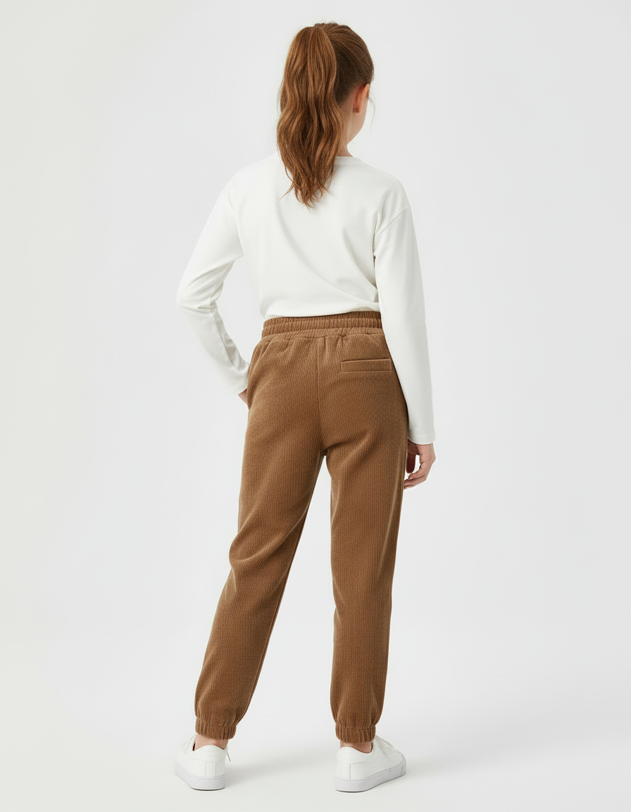 Pantalon Beige 5062 - Marron Cordé - vue 2