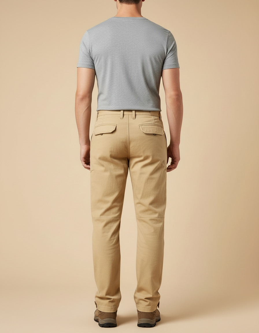 Pantalon Beige Cargo Coton Ample Homme Décontracté - Toile - vue 2
