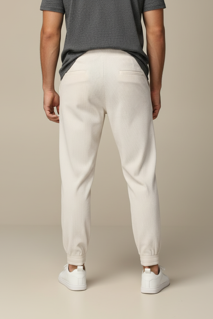 Pantalon Beige Côtelé Ample Homme Décontracté - Cordé - vue 2