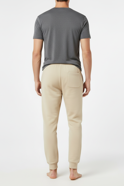 Pantalon Beige Homme Coton Ample Décontracté Cordon - Molleton - vue 2