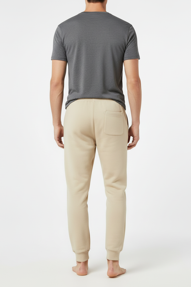 Pantalon Beige Homme Coton Ample Décontracté Cordon - Molleton - vue 2
