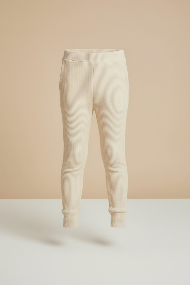 Pantalon Beige Côtelé Coton Confortable Enfant - Maille - vue 3