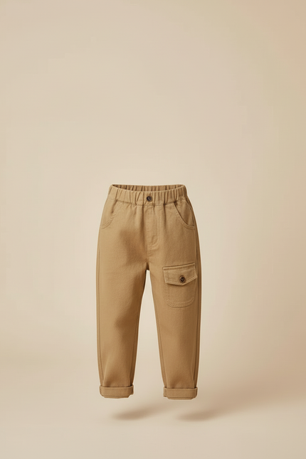 Pantalon Beige Cargo Ample Coton Enfant Garçon - Toile - vue 3