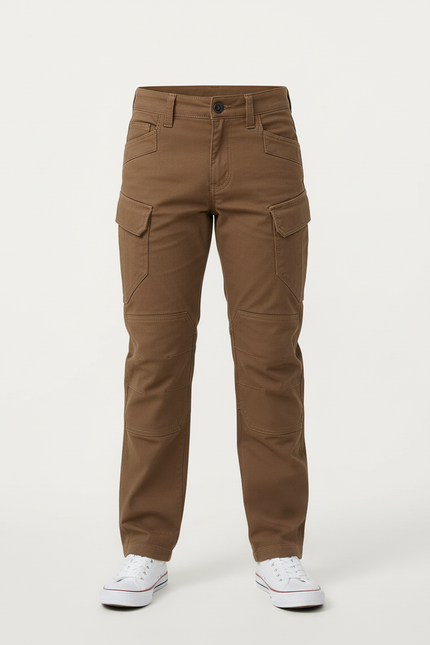 Pantalon Beige Cargo Tactique Robuste Garçon - Marron Toile - vue 3