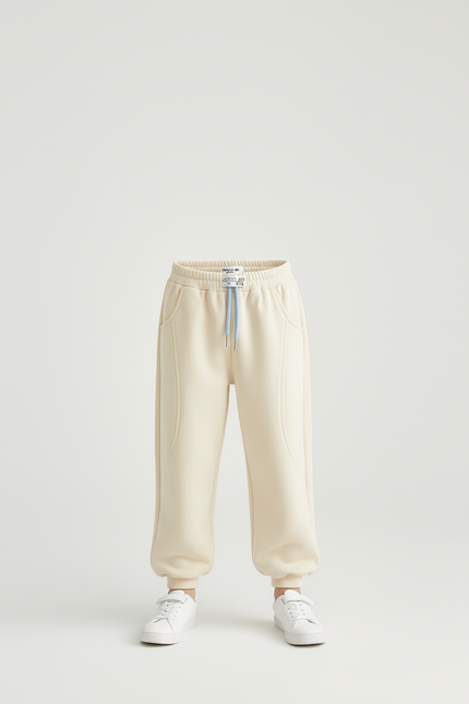 Pantalon Beige Enfant Ample Décontracté Molleton Garçon - vue 3