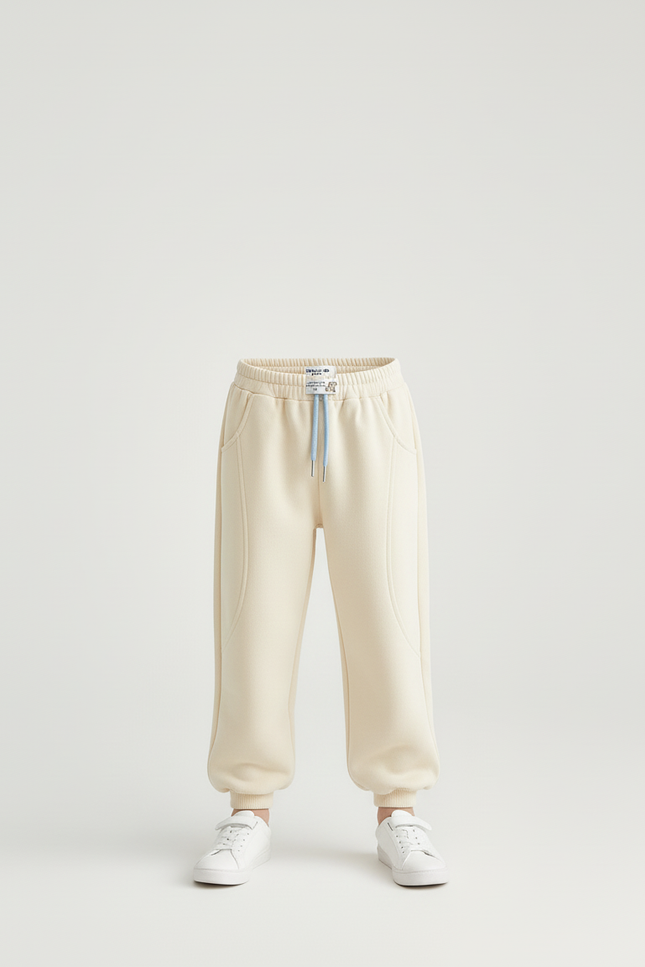 Pantalon Beige Enfant Ample Décontracté Molleton Garçon - vue 3