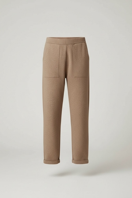 Pantalon Beige Cachemire Tricoté Ample Confortable Fille - Molleton - vue 3