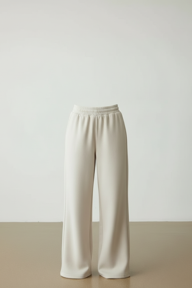 Pantalon Beige Molletonné Ample Décontracté Confortable - vue 3