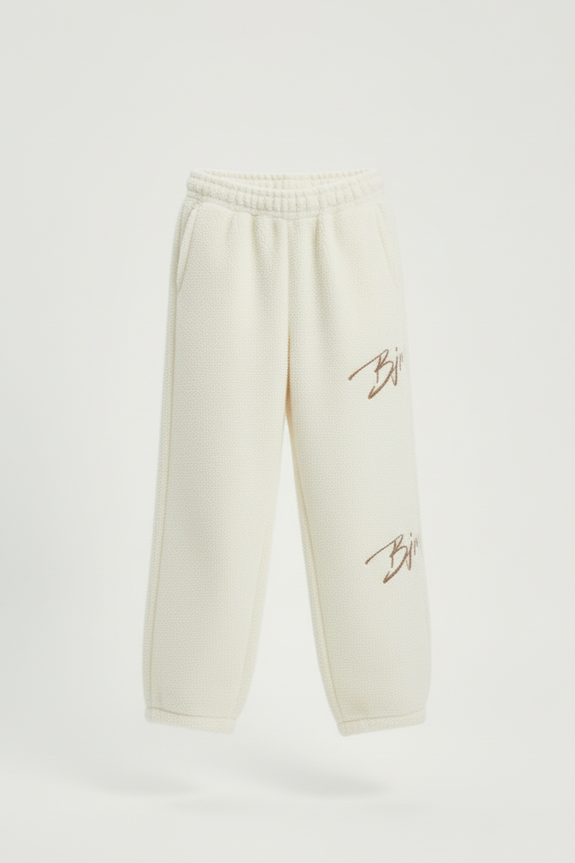 Pantalon Beige Polaire Brodé Ample Décontracté Fille - Molleton - vue 3