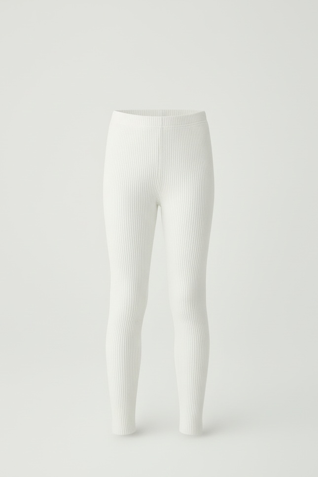 Pantalon Beige Côtelé Extensible Slim Enfant - Blanc Maille - vue 3
