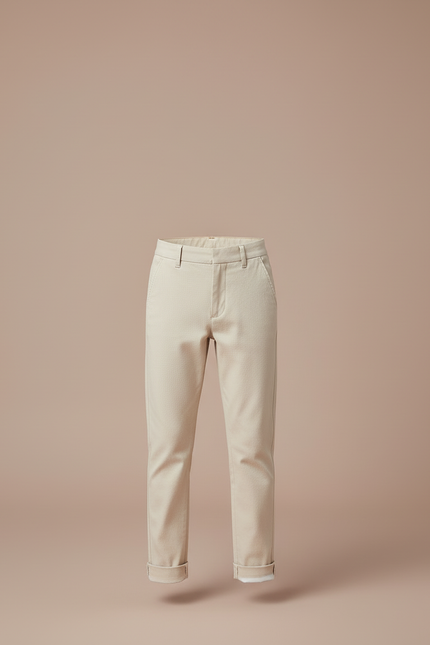 Pantalon Beige Droit Coton Garçon Élégant Décontracté - Gabardine - vue 3