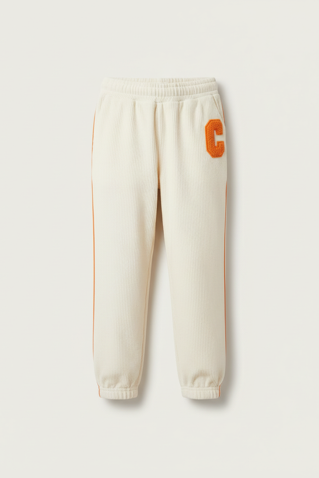 Pantalon Beige Côtelé Ample Décontracté Enfant - Cordé - vue 3