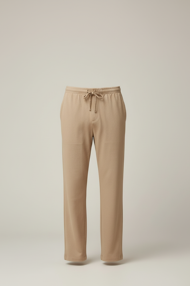 Pantalon Beige Homme Décontracté Ample Coton Élastique - vue 3