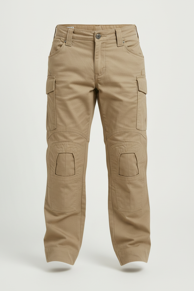 Pantalon Beige Cargo Enfant Multipoches Robuste - Gabardine - vue 3