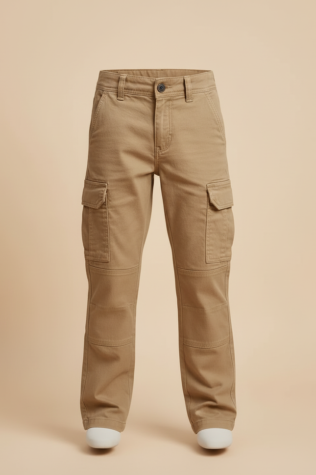 Pantalon Beige Cargo Coton Ample Garçon - Toile - vue 3