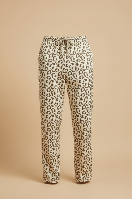 Pantalon Beige Léopard Coton Ample Confortable Homme - Imprimé - vue 3