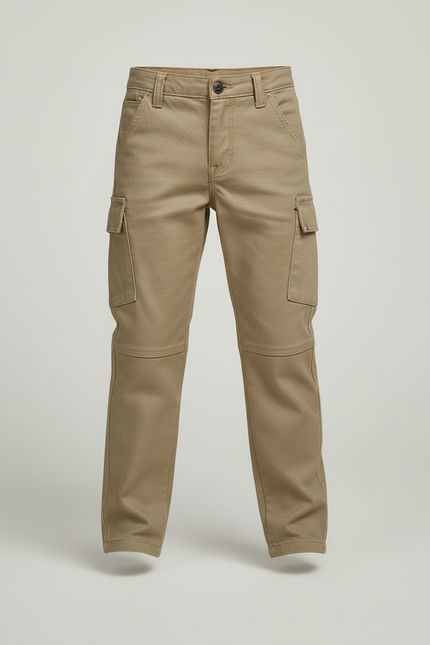 Pantalon Beige Cargo Coton Enfant Décontracté Robuste - vue 3