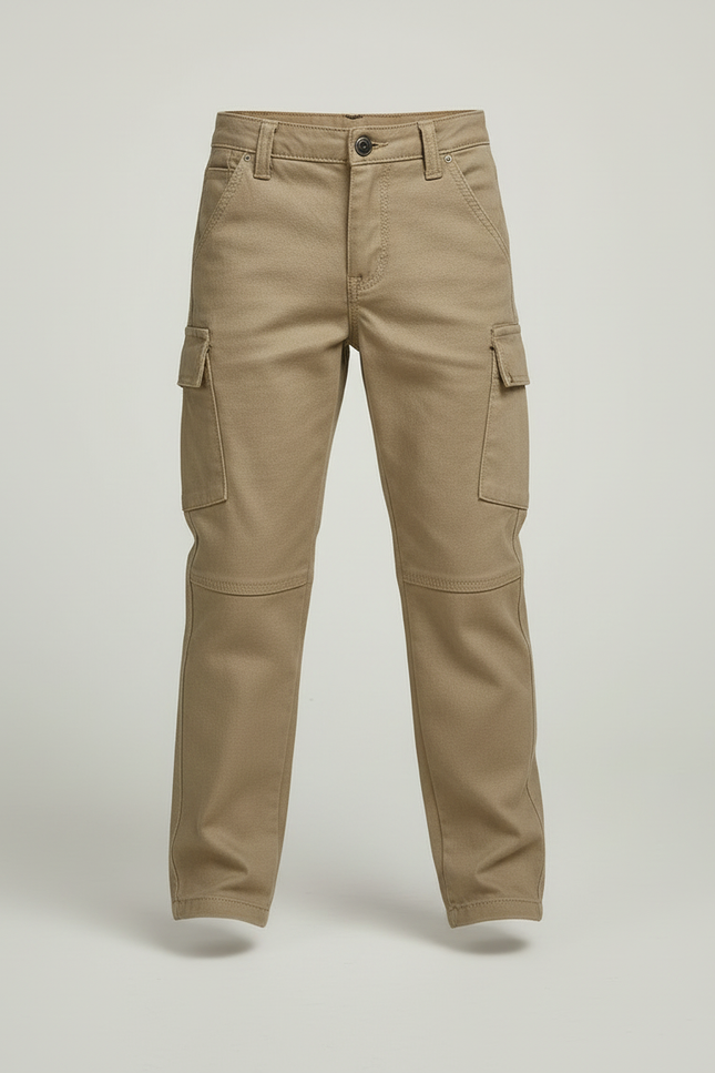 Pantalon Beige Cargo Coton Enfant Décontracté Robuste - vue 3