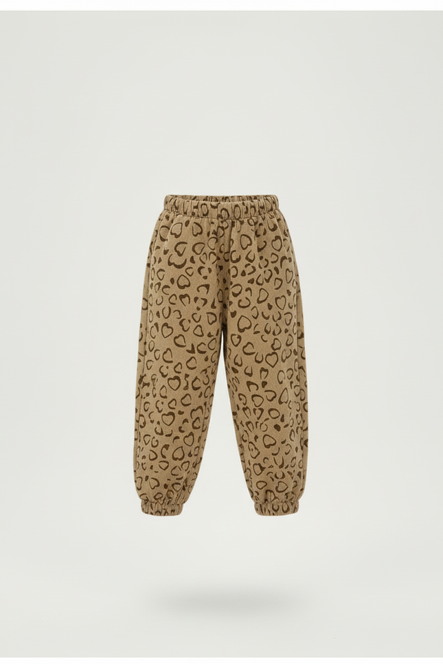 Pantalon Beige Harem Ample Motif Cœur Enfant - Molleton - vue 3