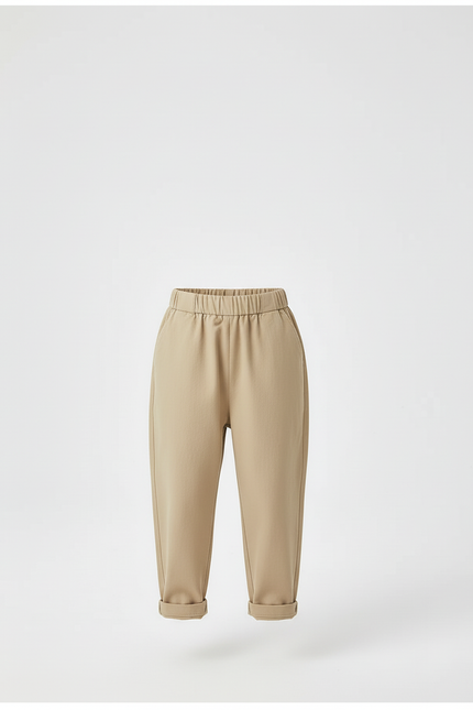 Pantalon Beige Coton Ample Garçon Décontracté - vue 3