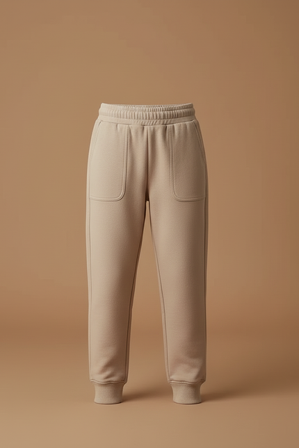 Pantalon Beige Molletonné Cordon Confortable Enfant - vue 3