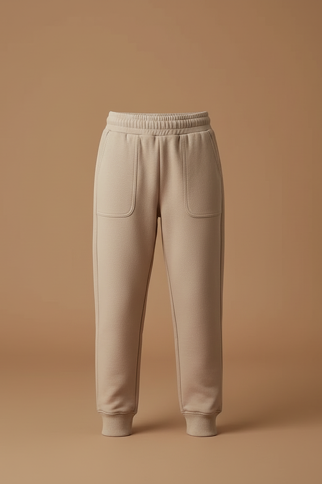 Pantalon Beige Molletonné Cordon Confortable Enfant - vue 3