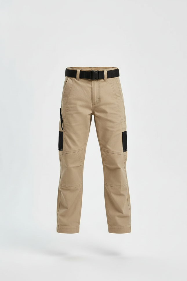 Pantalon Beige Cargo Robuste Décontracté Enfant - Toile - vue 3