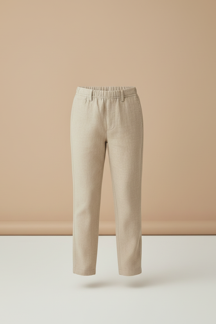 Pantalon Beige Lin Droit Enfant Décontracté Élégant - vue 3