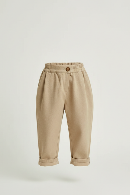 Pantalon Slouchy Beige - Maille - vue 3