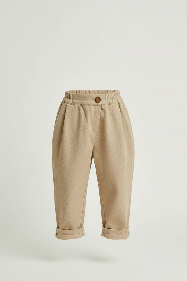 Pantalon Slouchy Beige - Maille - vue 3