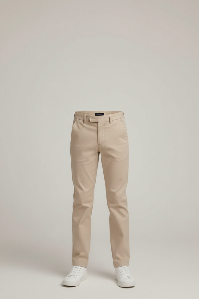 Pantalon Beige Enfant Chino Coton Décontracté Droit - vue 3