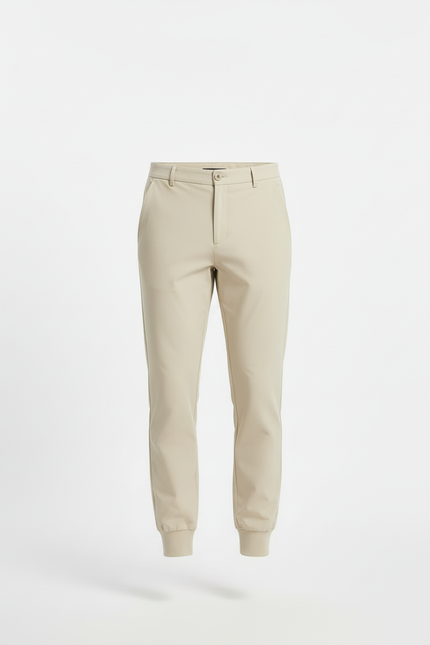 Pantalon Beige Jogger Coton Décontracté Homme Slim - vue 3