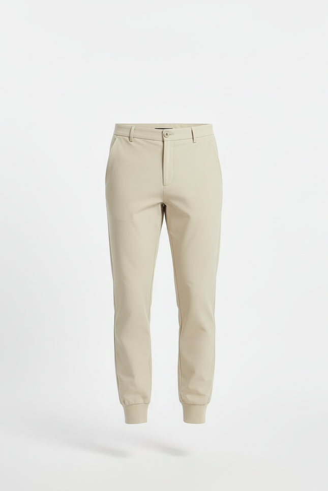 Pantalon Beige Jogger Coton Décontracté Homme Slim - vue 3