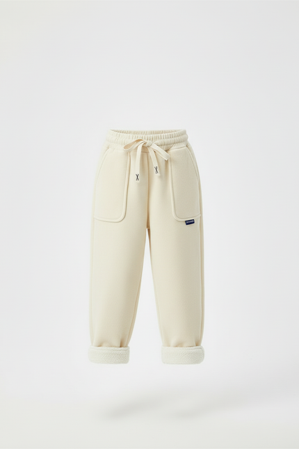 Pantalon Beige Côtelé Doublé Chaud Fille Ample - Cordé - vue 3