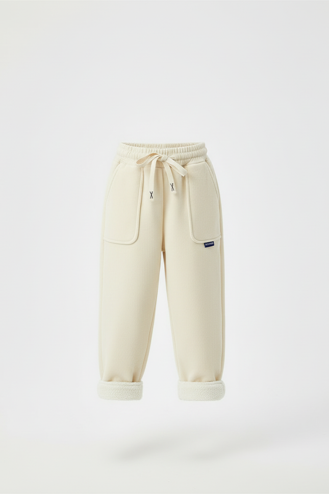 Pantalon Beige Côtelé Doublé Chaud Fille Ample - Cordé - vue 3