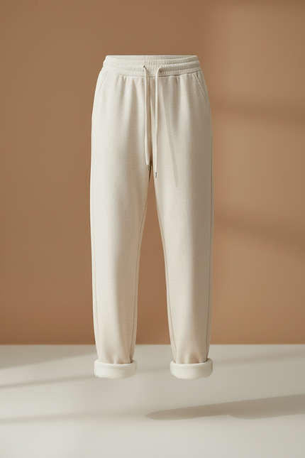 Pantalon Beige Molletonné Ample Décontracté Confortable Femme - vue 3