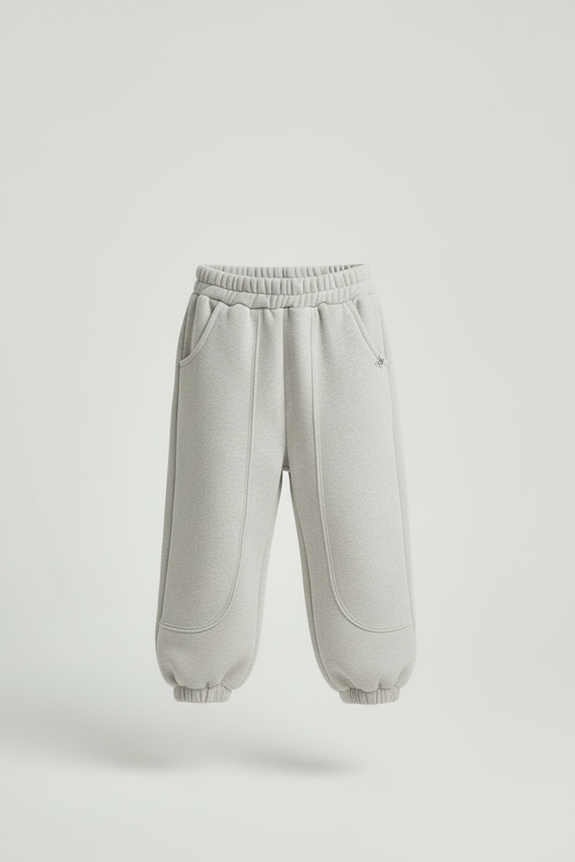 Pantalon Beige Molletonné Ample Décontracté Enfant Hiver - vue 3