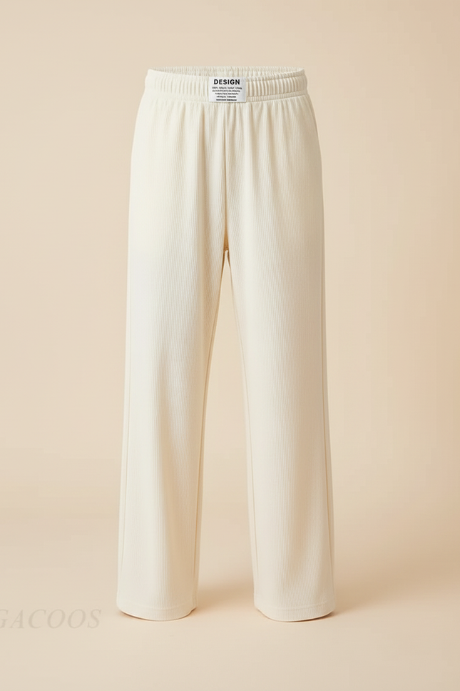 Pantalon Beige Ample Décontracté Élastique Enfant - Maille - vue 3