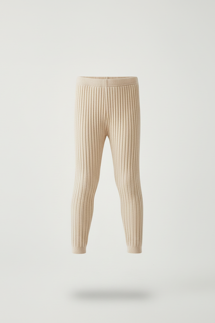 Pantalon Beige Côtelé Tricoté Slim Enfant - Maille - vue 3