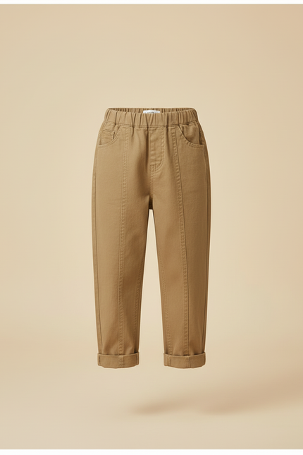 Pantalon Beige Cargo Ample Enfant Coton - Kaki - vue 3
