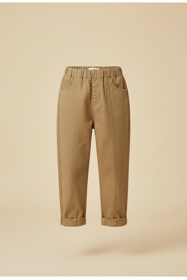 Pantalon Beige Cargo Ample Enfant Coton - Kaki - vue 3