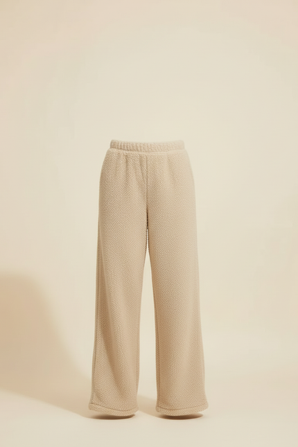 Pantalon Beige Polaire Ample Décontracté Chaud Femme - Molleton - vue 3