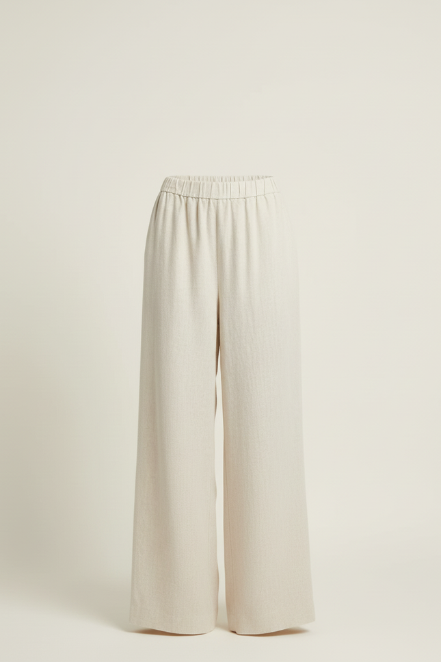 Pantalon Beige 1f03 - Lin - vue 3