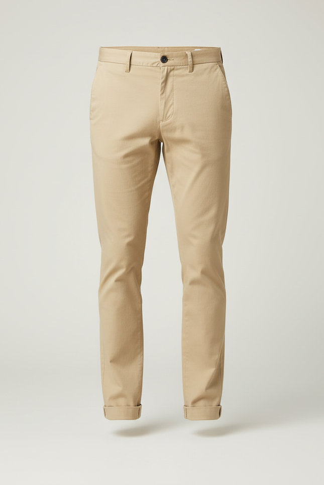 Pantalon Beige Homme Chino Coton Slim Fit Décontracté - Gabardine - vue 3