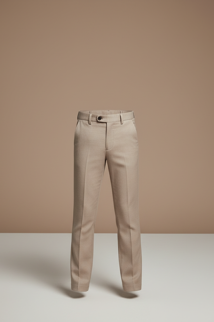 Pantalon Beige Droit Élégant Garçon Classique - Gabardine - vue 3