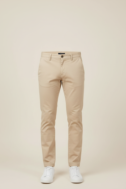 Pantalon Beige Homme Chino Slim Confortable Élégant - Gabardine - vue 3