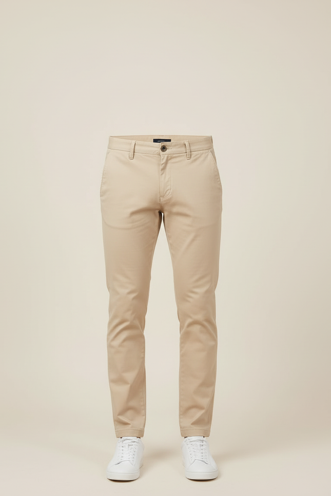 Pantalon Beige Homme Chino Slim Confortable Élégant - Gabardine - vue 3