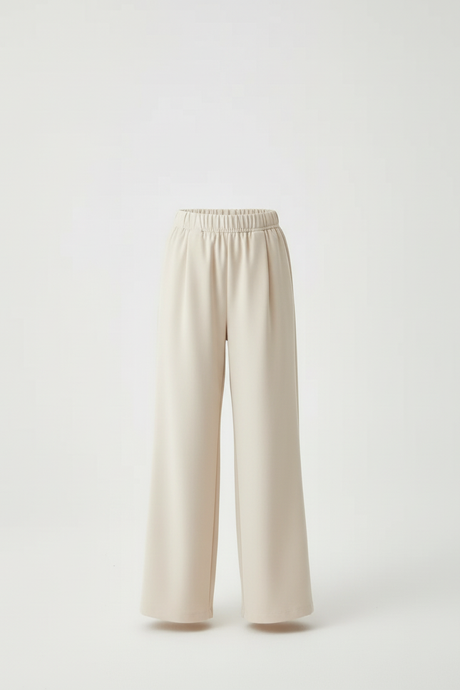 Pantalon Beige Ample Fluide Enfant Décontracté - Polyester - vue 3